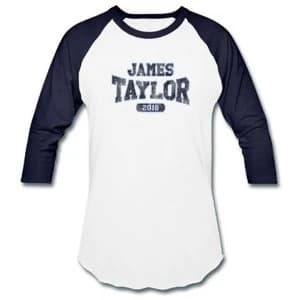 James Taylor - 2018 Tour Logo Mens X-Large Raglan T-Shirt - White