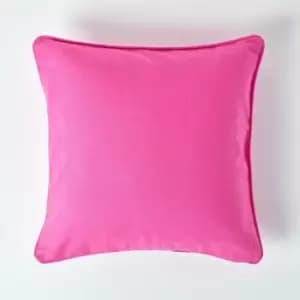 HOMESCAPES Cotton Plain Cerise Cushion Cover, 30 x 30cm - Pink