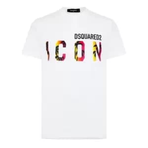 DSQUARED2 Icon Palm Tree T Shirt - White