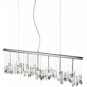 Elegant crystal pendant light STRETTA chrome 7 lights