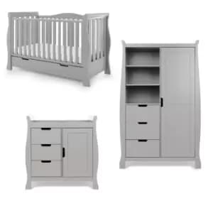 OBaby Stamford Luxe 3 Piece Nursery Room Set, Painted Pine Warm Grey