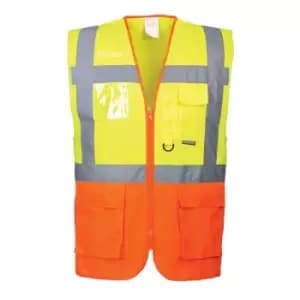 Portwest Prague Executive Class 2 Hi Vis Waistcoat Yellow / Orange 3XL