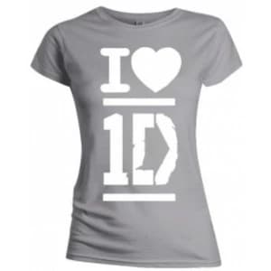 One Direction I Love Skinny Grey TS: Large