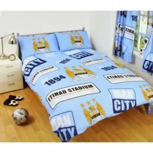 Manchester City FC Patch Duvet Set (Double) (Multicoloured)