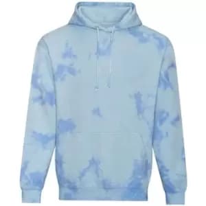 Awdis Unisex Adult Tie Dye Hoodie (L) (Blue Cloud)