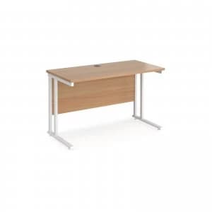 Maestro 25 WL Straight Desk 1200mm x 600mm - White Cantilever Frame b