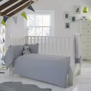 Waffle 2 Piece Cot/Cot Bed Quilt & Bumper Bedding Set, Grey - Clair De Lune