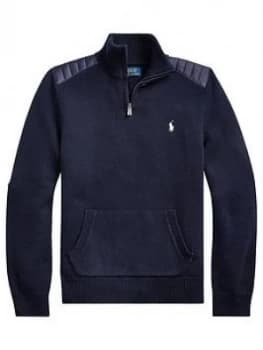 Ralph Lauren Boys Half Zip Knitted Jumper - Navy