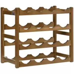 HOMCOM Free Standing Wine Rack 16 Bottle Holders Bamboo Display Shelf - Brown