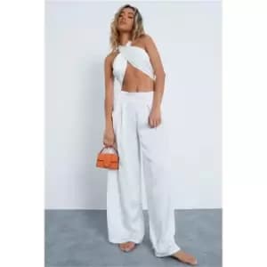 I Saw It First White Multiway Silky Palazzo Co-Ord - White