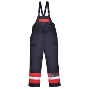 Biz Flame Mens Flame Resistant Plus Bib and Brace Navy S