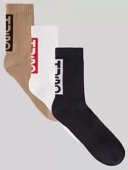 HUGO Bodywear 3 Pack Qs Since93 Cc Socks, Multi, Size 43-46, Men