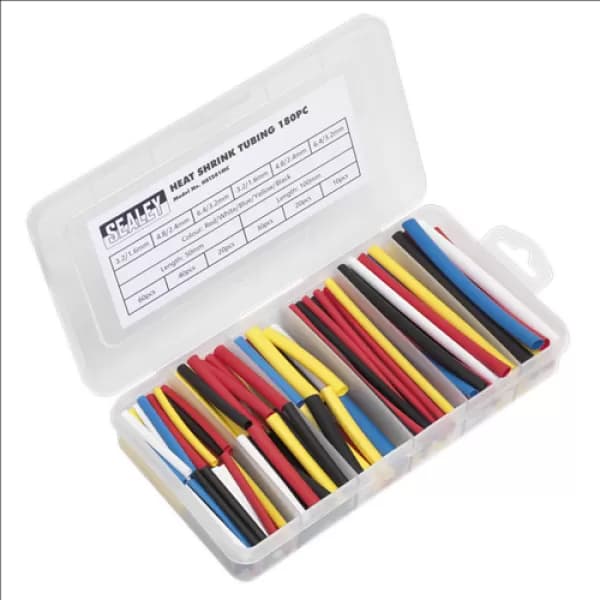 Sealey HST501MC Heat Shrink Tubing 180pc 50 & 100mm Mixed Colours