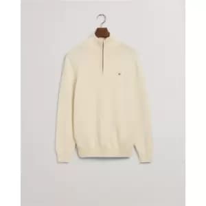 Gant Cotton Half Zip Jumper - Beige