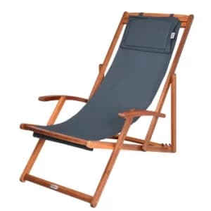 Sun Lounger made of Acacia Wood Adjustable in 3 Positions