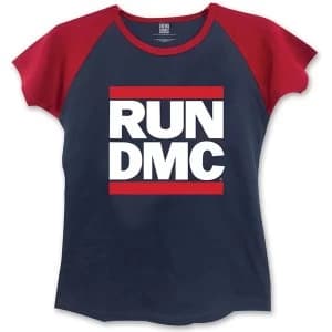 Run DMC - Logo Womens Large T-Shirt - Blue,Red