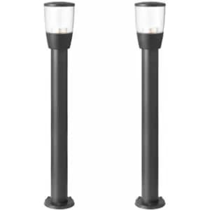 2 pack Outdoor Post Bollard Light Anthracite 1m LED Garden Driveway Path Lamp
