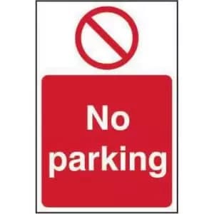 No Parking sign 400 x 600mm. Manufactured from strong rigid PVC and is