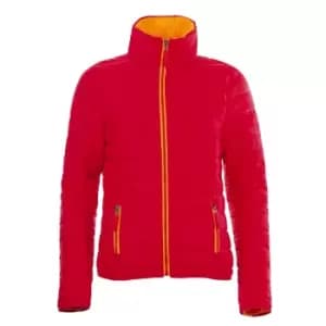 SOLS Womens/Ladies Ride Padded Water Repellent Jacket (L) (Red)