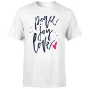 Peace Joy Love T-Shirt - White - 3XL