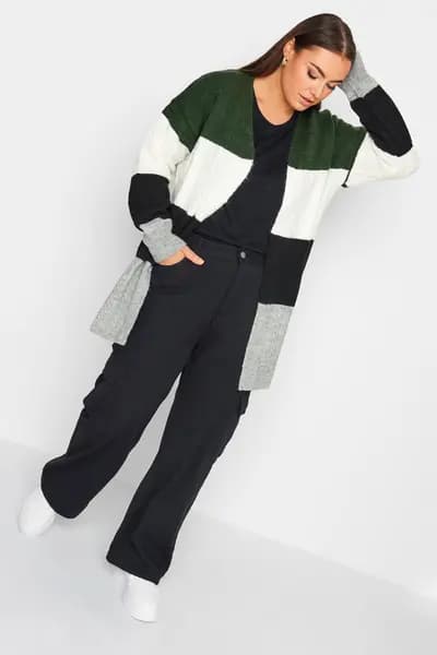 Yours Knitted Cardigan Green