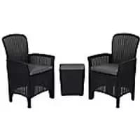 Outsunny Garden Sofa Set 84B-373V70BK Black, Grey