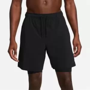 Nike Dri-FIT Unlimited Mens 7 2-in-1 Woven Fitness Shorts - Black