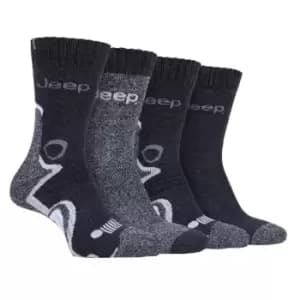 Jeep 4 Pack Performance Boot Socks Mens - Grey