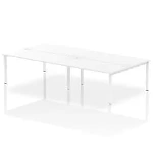 Impulse Bench B2B 4 Person 1600 White Frame Office Bench Desk White