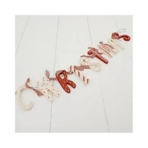 Red and White Christmas Wooden Garland