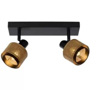 Lucide RAFA - Twin Ceiling Spotlight - 2xE14 - Black