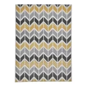 Zig Zag Rug - Grey/Yellow