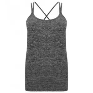 Tombo Womens/Ladies Seamless Strappy Vest (XXS/XS) (Dark Grey Marl)