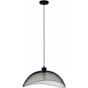 Hanging Ceiling Pendant Light Black Steel Mesh Shade 1x 60W E27 Feature Lamp