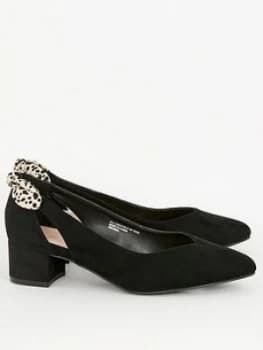 Evans Extra Wide Fit Bow Back Court Shoe - Black