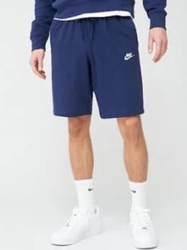 Nike Club Jersey Shorts - Navy/White, Size L, Men