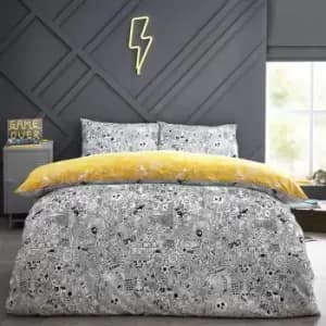 Style Lab Doodle Duvet Cover Set (King) (White/Black)