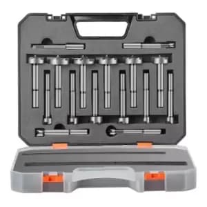 VEVOR Forstner Bit Set, 16 Pcs Forstner Drill Bits Set, 1/4" to 1-5/8", Carbon Steel, with Universal Round Shank, Forstner Drill Bit for Wood and Comp