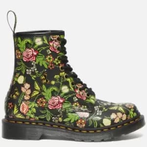 Dr. Martens Womens 1460 Bloom Leather 8-Eye Boots - Black - UK 3