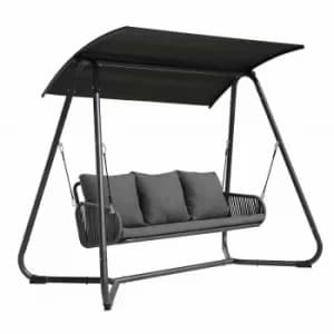 Charles Bentley 3 Seater Modern Garden Swing, Grey
