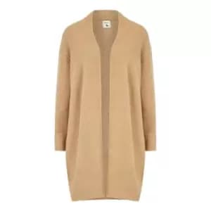 Yumi Camel Knitted Long Cardigan - Brown