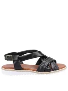 Hush Puppies Collins Flat Sandal, Black, Size 4, Women