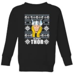 Marvel Thor Face Kids Christmas Sweatshirt - Black - 11-12 Years