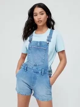 Superdry Vintage Dungaree Shorts - Blue Size 10, Women