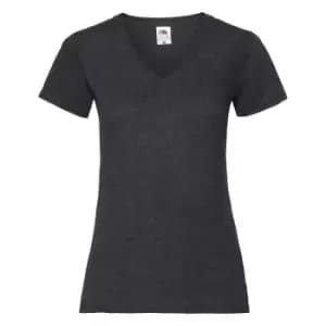 Fruit Of The Loom Ladies Lady-Fit Valueweight V-Neck Short Sleeve T-Shirt (2XL) (Dark Heather)