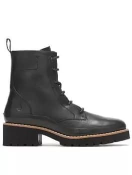 Hush Puppies Amelia Leather Lace Boot - Black, Size 6, Women