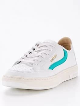 Superdry Basket Lux Low Trainer - White, Size 4, Women