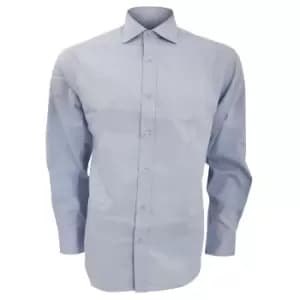 Kustom Kit Mens Superior Oxford Long Sleeved Shirt (15inch) (Light Blue)