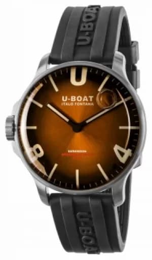 U-Boat Darkmoon 44mm Elegant Brown SS/ Rubber Strap 8703 Watch