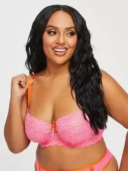 Ann Summers Bras Heart To Heart Fuller Bust Non Pad Balcony - Bright Pink, Bright Pink, Size 32H, Women